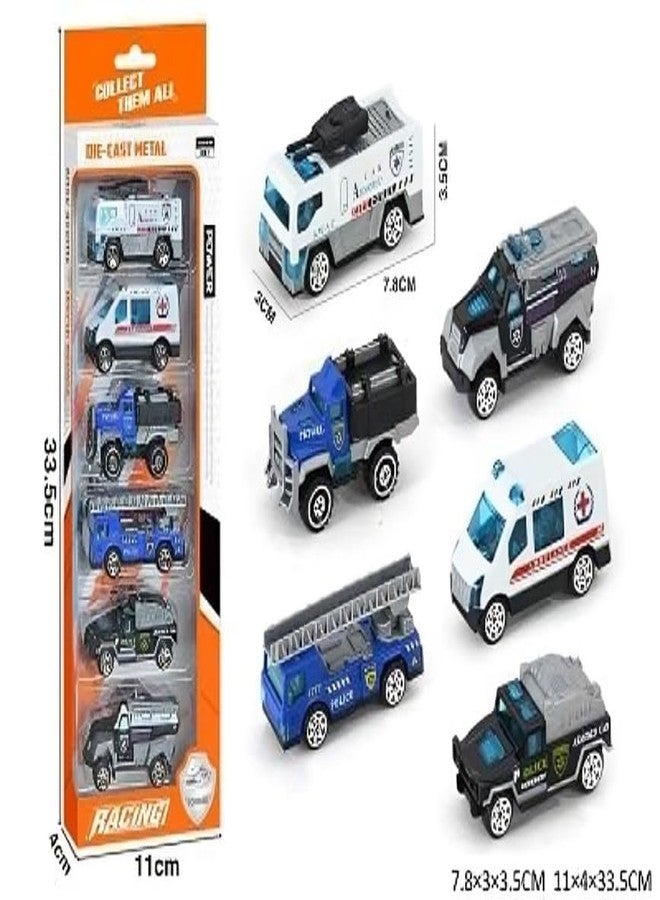 Sky Tech® Police Alloy Car Model Metal Cars 6 Pcs Vehicles, Racing Cars Play Set for Toddlers,Boys Die-Cast Car Set, Birthday Decorations Gift Movie Vehicle Small Racing for Kids - Image 5
